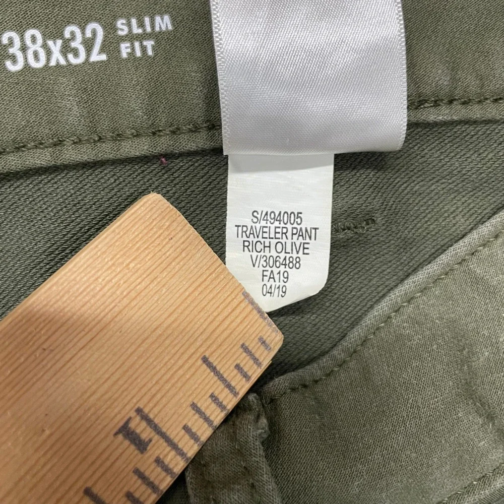 Banana Republic Traveler Pant Men 38x32 Rich Olive Slim Fit S/494005